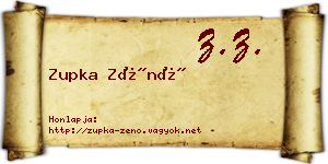 Zupka Zénó névjegykártya